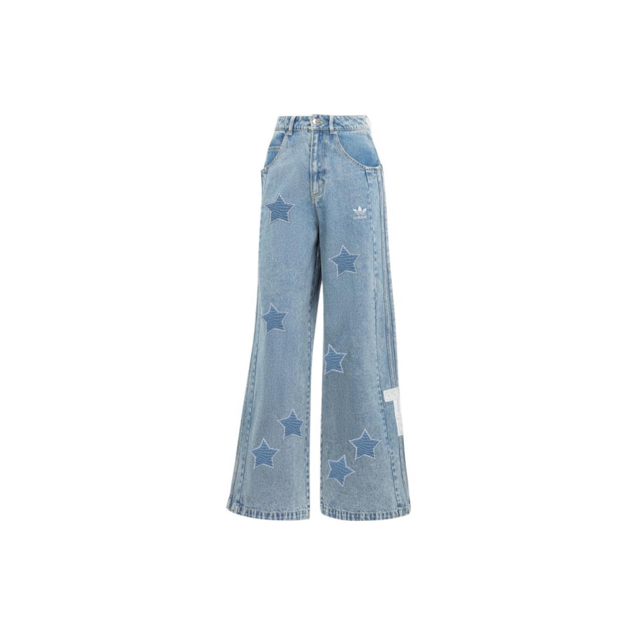 Adidas Originals Light Sports Collection Jeans Women's Light Gray Blue