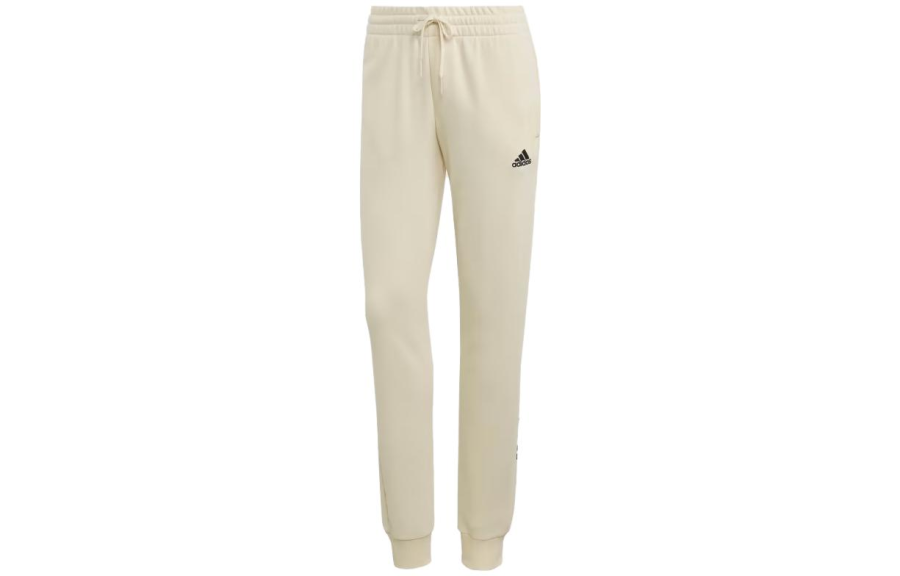 Adidas Adidas Essential Casual Pants Women's Beige Moderate Straight Fit Pants
