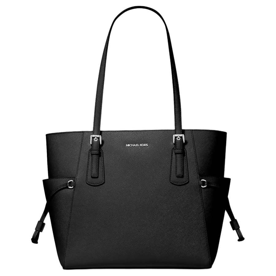 MICHAEL KORS Voyager Calfskin Tote Bag, Shopping Bag, Shoulder Bag Large Women's Black