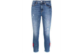 LOVE MOSCHINO Jeans Women's Blue Moderate Ripped Pants