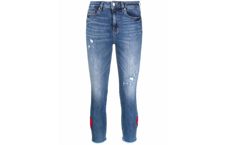 LOVE MOSCHINO Jeans Women's Blue Moderate Ripped Pants