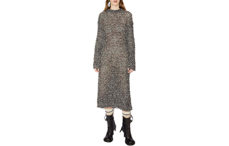 Acne Studios Acne Studios Long Sleeved Dresses Women's Black Crew Neck Moderate