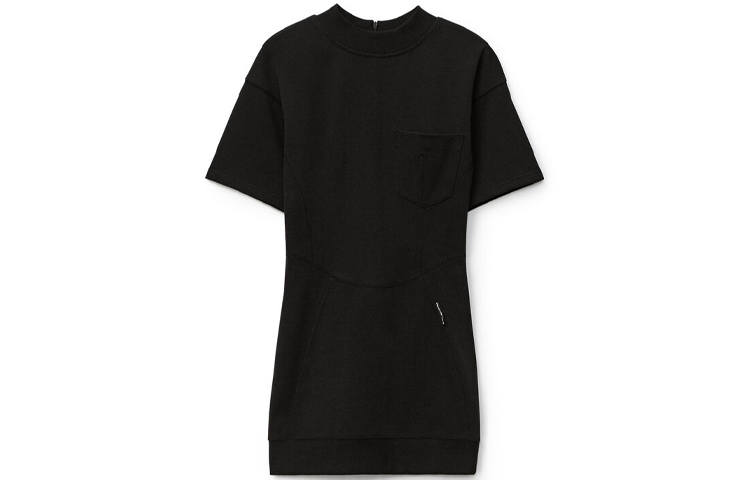 Alexander Wang Short Sleeved Dresses Women's Black Crew Neck Moderate Short