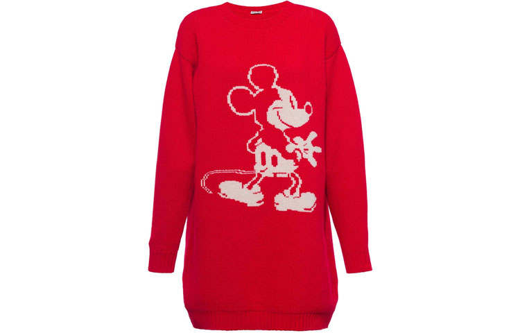 MIU MIU x Disney Long Sleeved Dress Women's Red