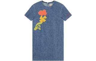 MARNI X No Vacancy Inn Collaboration Short Sleeved Dress Women's Denim Blue