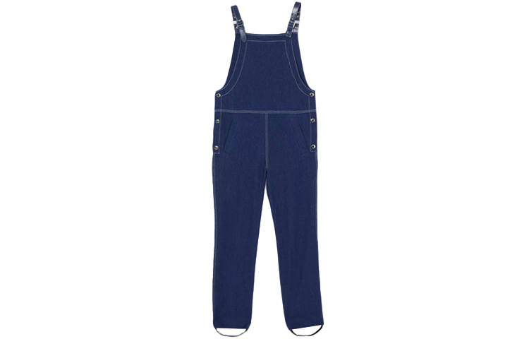 Burberry Overalls Women's Dark Canvas Blue Moderate Straight Fit Pants