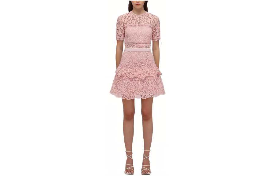Self-portrait Self portrait Short Sleeved Dress Women's Pink