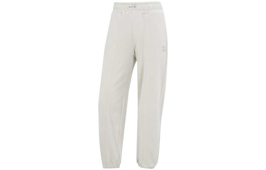 PUMA Knitted Sweatpants Women's White Moderate Cuffed Pants