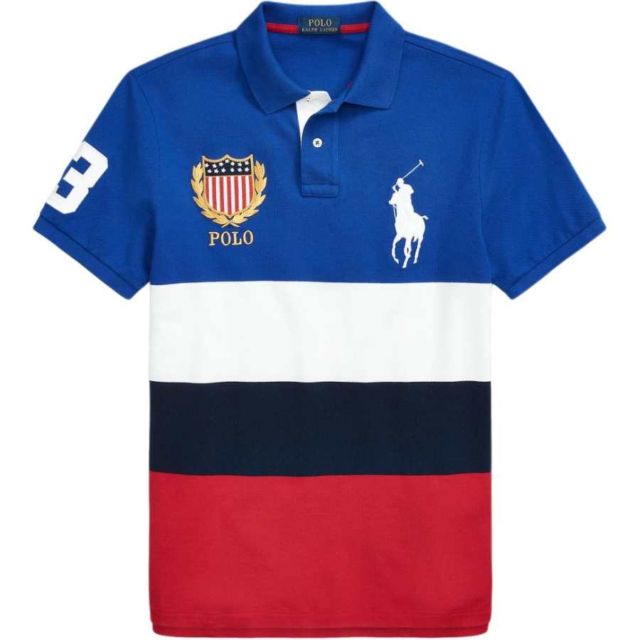 Polo Ralph Lauren Big Pony SS24 Polo Shirt Custom Slim Fit Men's Blue