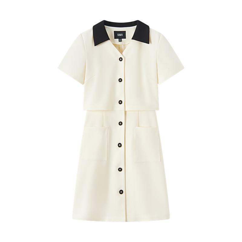 Semir Short Sleeved Dress Women's White Tone