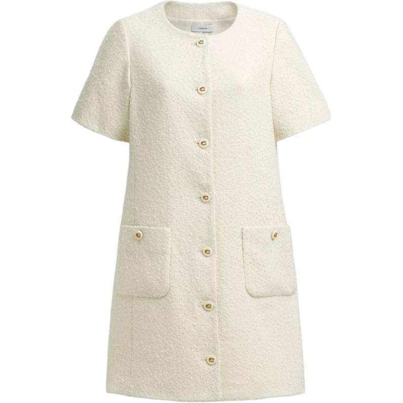 COACH Short Sleeved Dress Women's White
