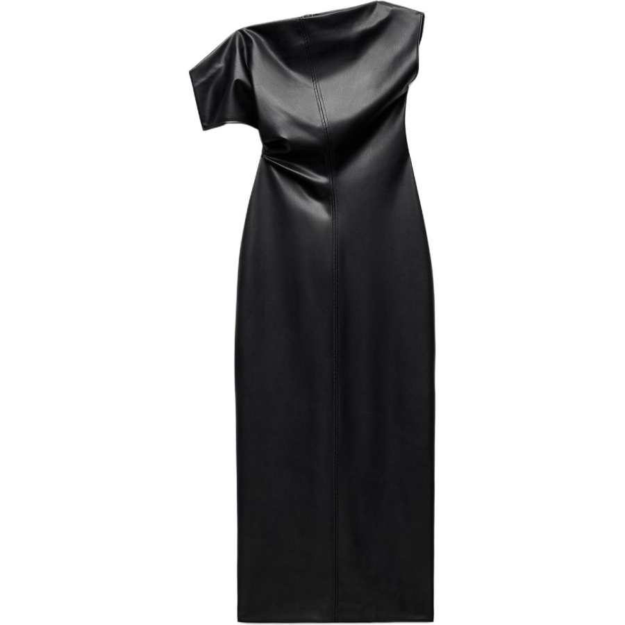 ZARA ZW Short Sleeved Dress Women's Black
