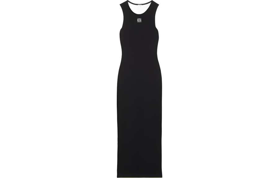 LOEWE Anagram Cotton Tank Dress Black