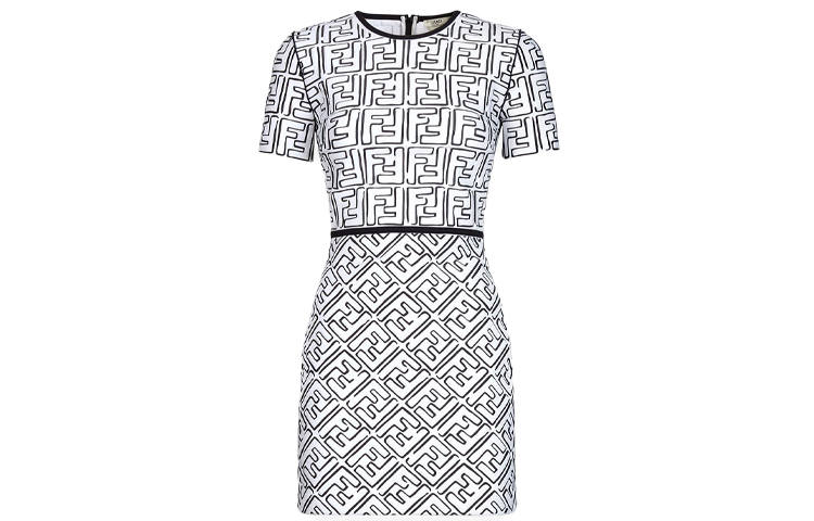 FENDI Short Sleeved Dress Women's White