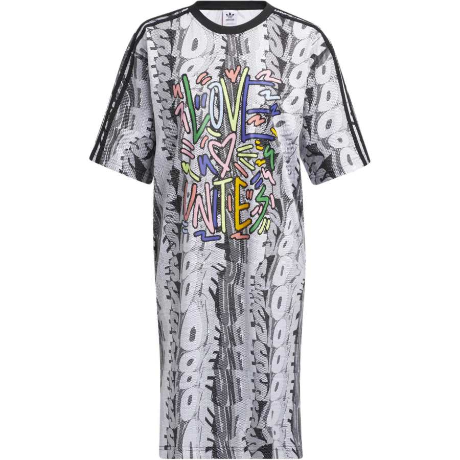 Adidas Originals Short Sleeved Dresses Women's Gray Crew Neck Moderate Mid Length