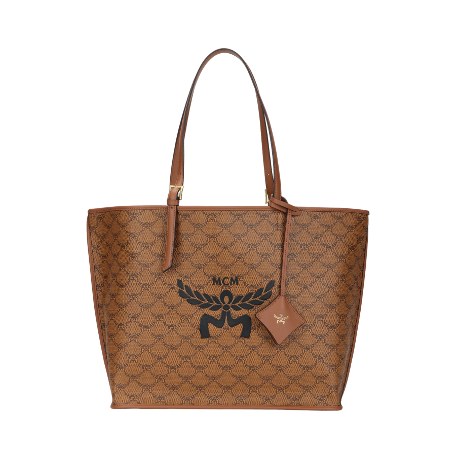 MCM Himmel Artificial Leather Tote Bag, Shopping Bag, Crossbody Bag, Shoulder Bag Regular Women's Cognac