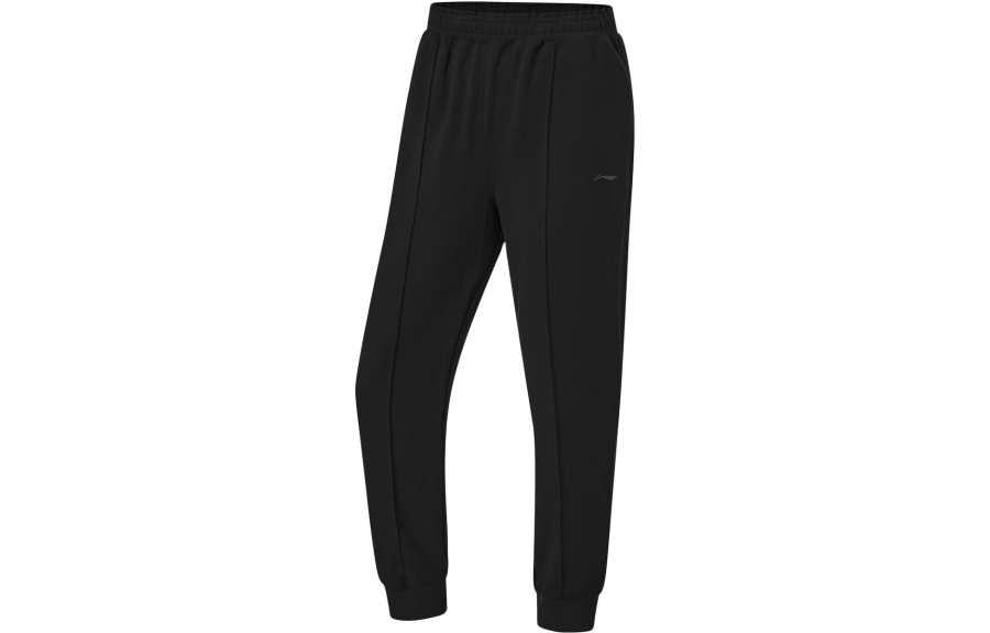 Li-Ning Li Ning Fitness Series Knitted Sweatpants Women's Black Moderate Cuffed Pants