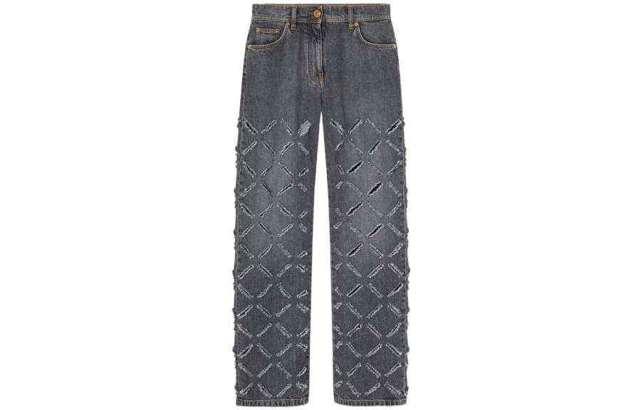 VERSACE 【Previous Season】ripped straight leg jeans