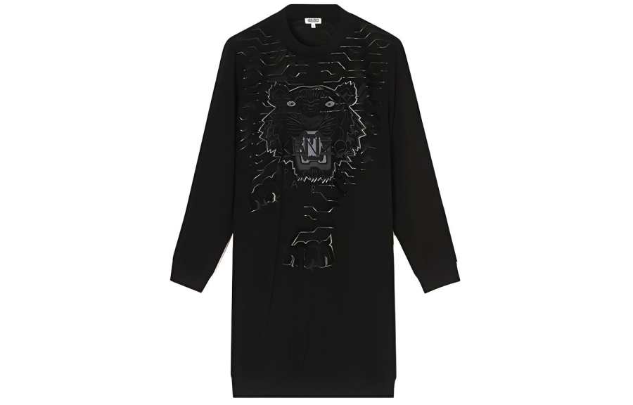 KENZO SS21 Long Sleeved Dress Women's Black
