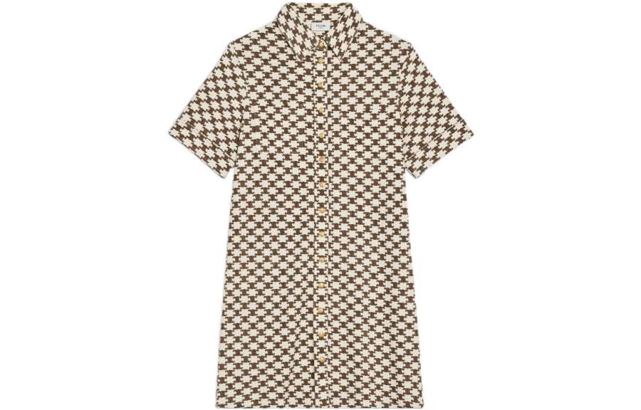 CELINE Short Sleeved Dress Women's Vanilla