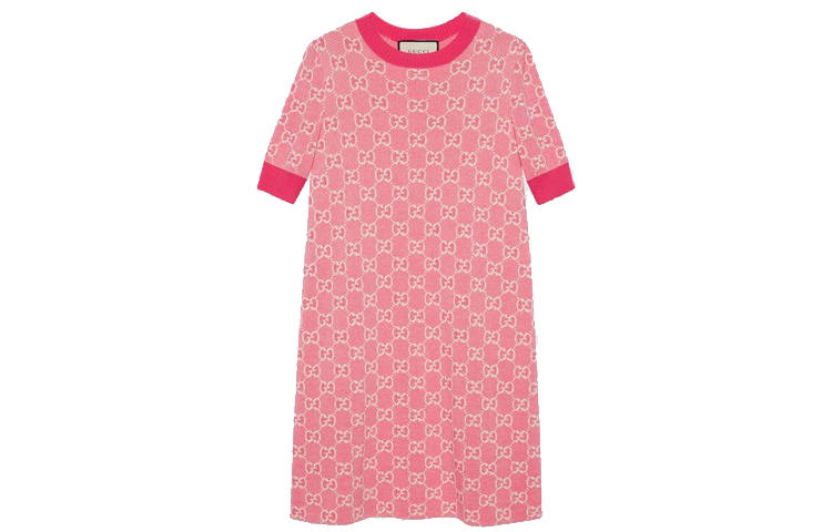 GUCCI Short Sleeved Dress Women's Pink