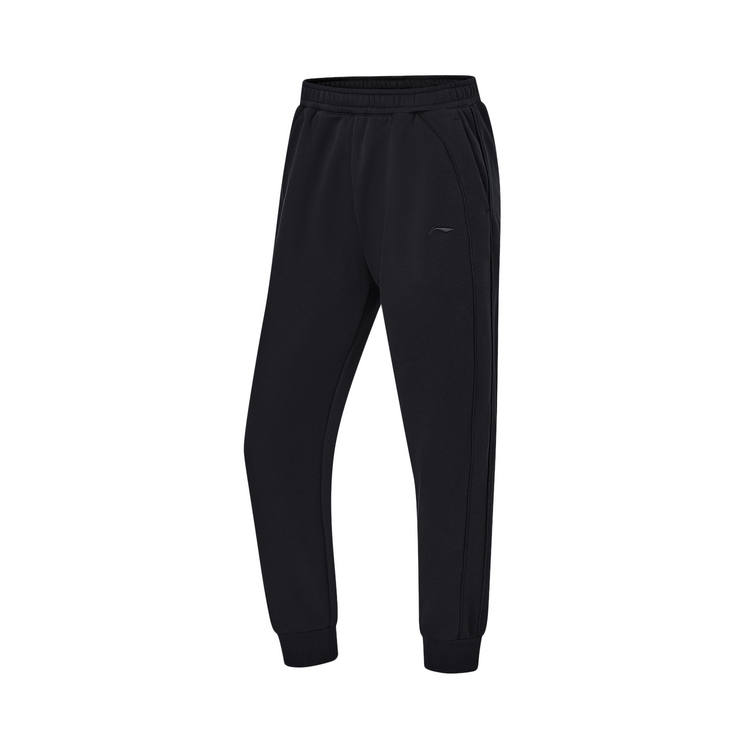 Li-Ning Li Ning Fitness Series Knitted Sweatpants Women's Black Thickened Cuffed Pants