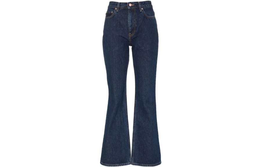 GANNI Jeans Women's Blue Moderate Flared Pants