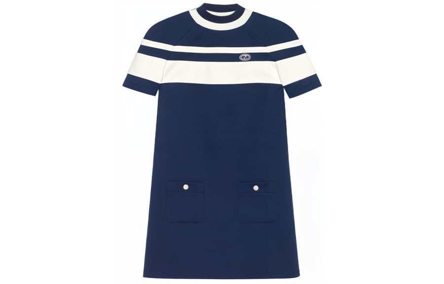 GUCCI Short Sleeved Dress Women's Blue