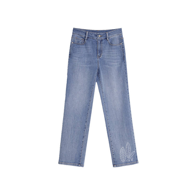 ELLE Jeans Women's Denim Blue Thin Straight Fit Pants