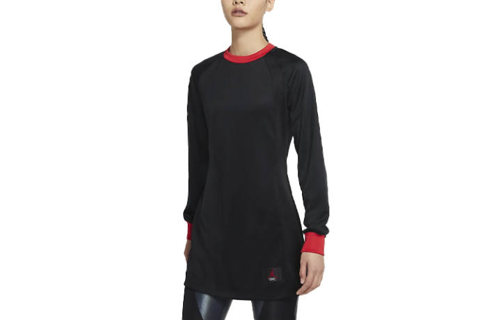 Jordan Jordan Long Sleeved Dresses Women's Black Crew Neck Moderate Short