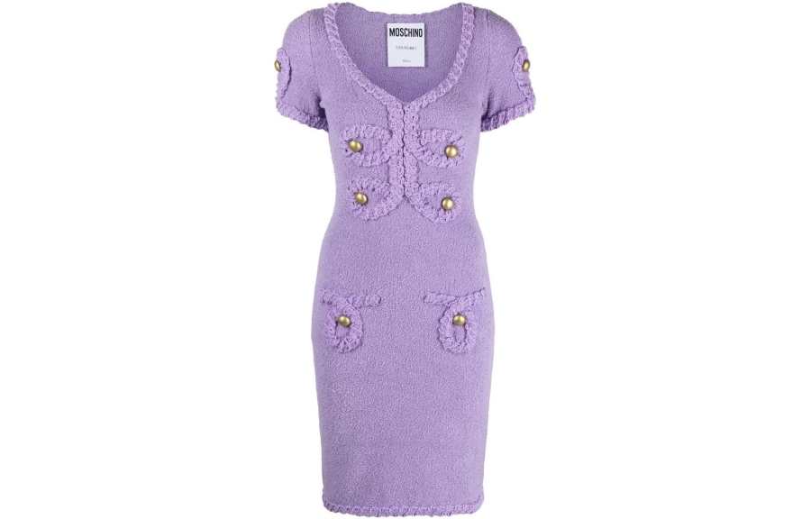 MOSCHINO Short Sleeved Dresses Women's Purple Other
