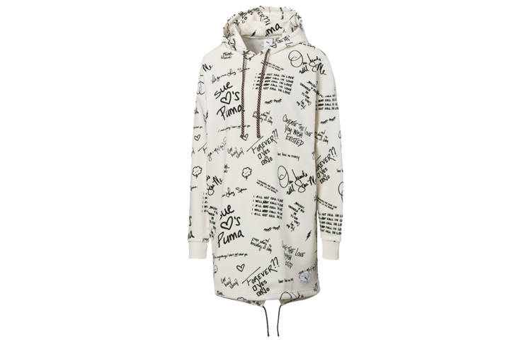 PUMA Long Sleeved Dresses Women's Ecru Hooded Moderate Mid Length