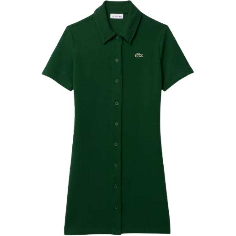 LACOSTE Short Sleeved Dress Women's Pine Green