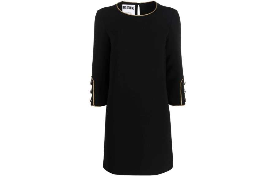 MOSCHINO Contrast-Trimmed Shift Style Mini Dress