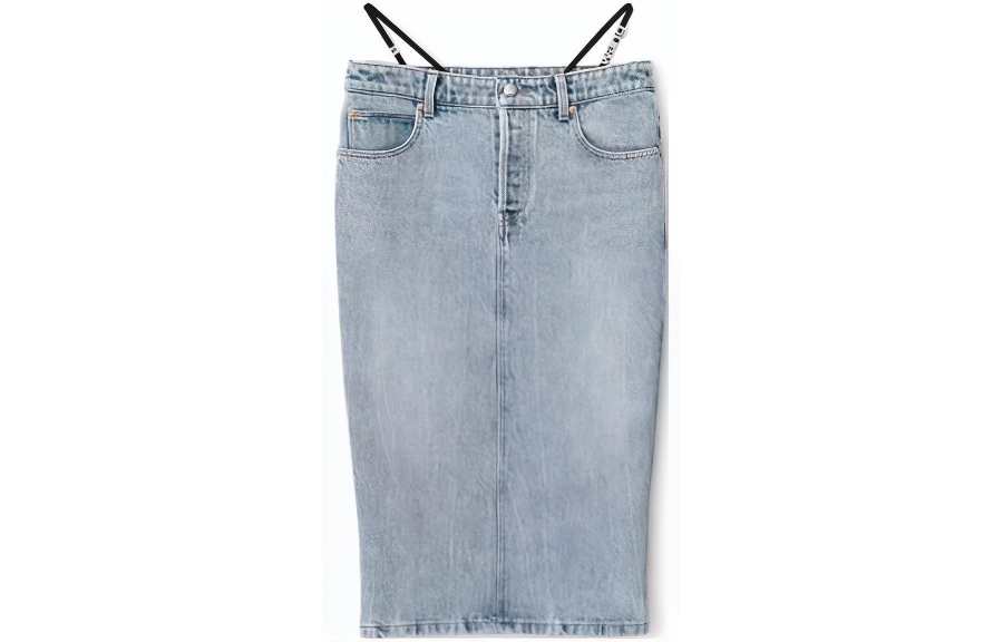 Alexander Wang thong-strap denim midi skirt