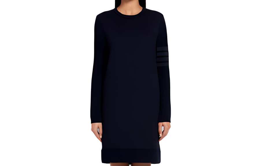 THOM BROWNE THOM BROWNE· Long Sleeved Dress Women's Marine Blue
