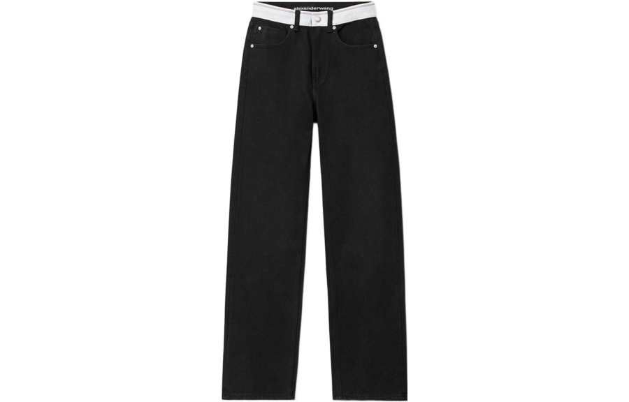 Alexander Wang Contrasting logo waistband Denim Jeans