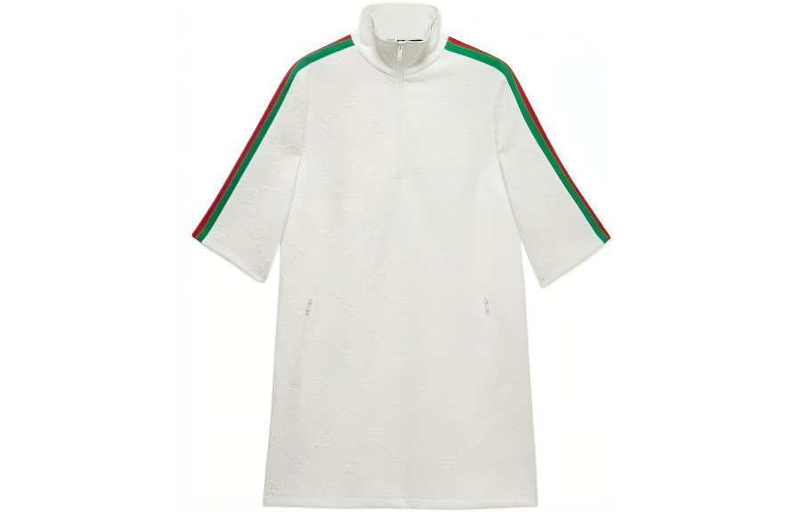 GUCCI SS22 Short Sleeved Dress Women's White
