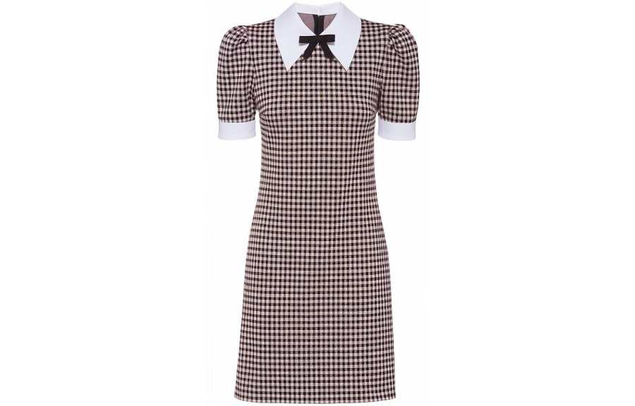 MIU MIU SS22 Short Sleeved Dress Women's Brown