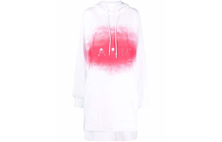 MARNI Long Sleeved Dresses Women's White Hooded Moderate Mid Length