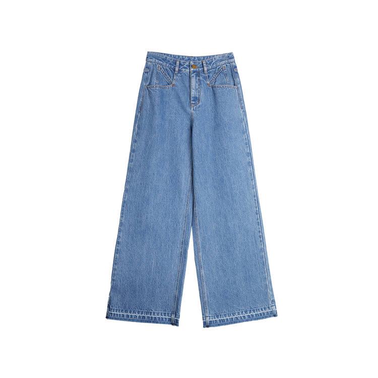 ELLE Jeans Women's Denim Blue Moderate Straight Fit Pants
