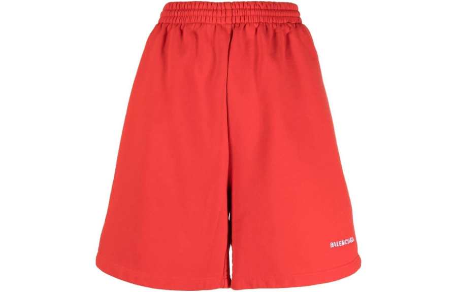 Balenciaga Logo Sweatshorts Red