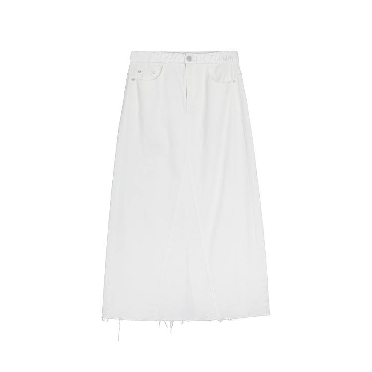 ELLE Denim Long Skirts Women's Moderate Mid Length A Line Skirt