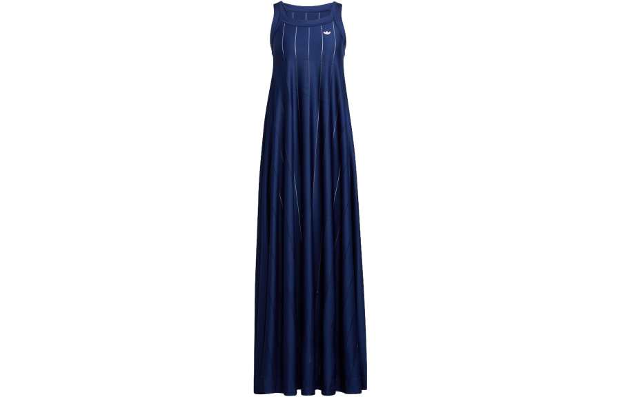 Adidas Originals Slip Dresses Women's Night Sky Purple Crew Neck Moderate Long