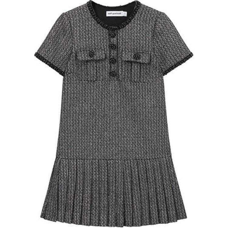 Self-portrait Self portrait Metallic Boucle Mini Dress
