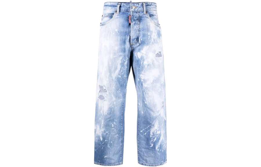 DSQUARED 2 【Previous SeasonFinal Sale】distressed paint-splattered wide-leg jeans
