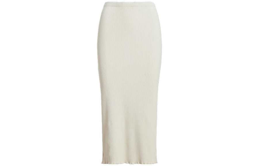 Polo Ralph Lauren SS23 Knit Long Skirt Women's White