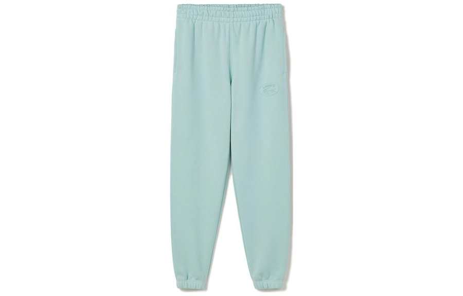 LACOSTE Knitted Sweatpants Women's Mint Green Moderate Cuffed Pants