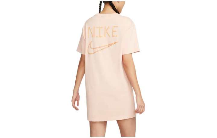 Nike Nike Short Sleeved Dresses Women's Light Beige Crew Neck Moderate Short