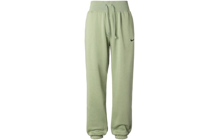Nike Nike Phoenix Fleece Solid Color Lace Up Elastic Cuff Loose Fit Fleece Lined Knitted Sweatpants Women's Oil Green